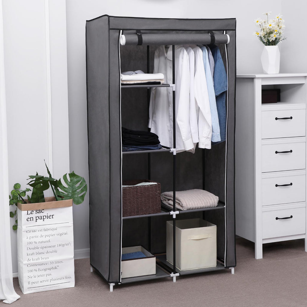 Stoffschrank mit Rolltür Grau
