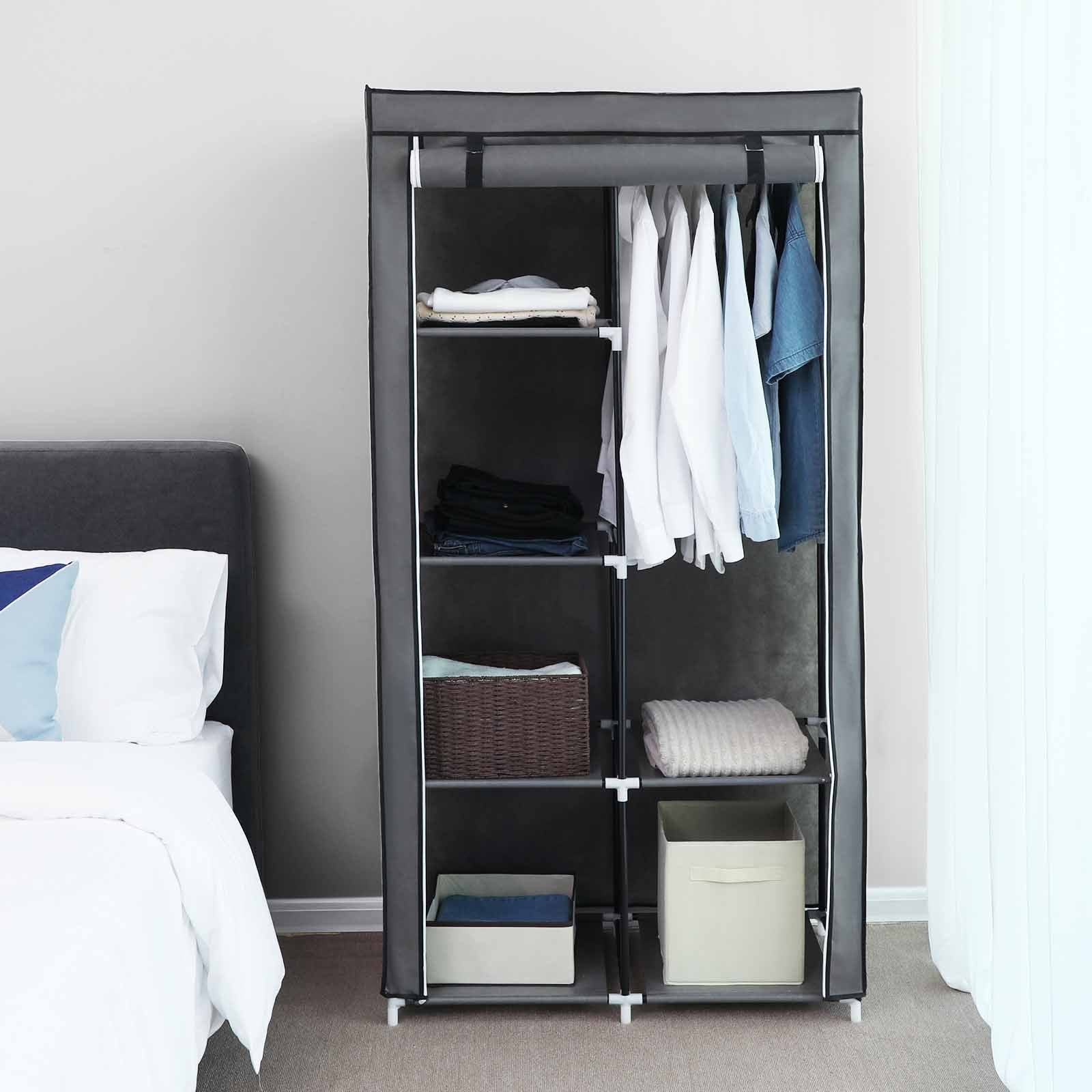 Stoffschrank mit Rolltür Grau