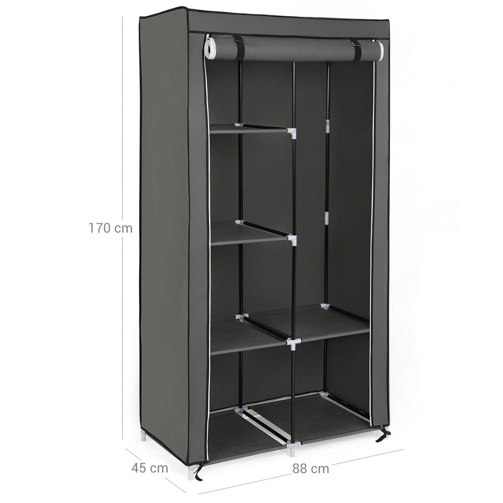 Stoffschrank mit Rolltür Grau