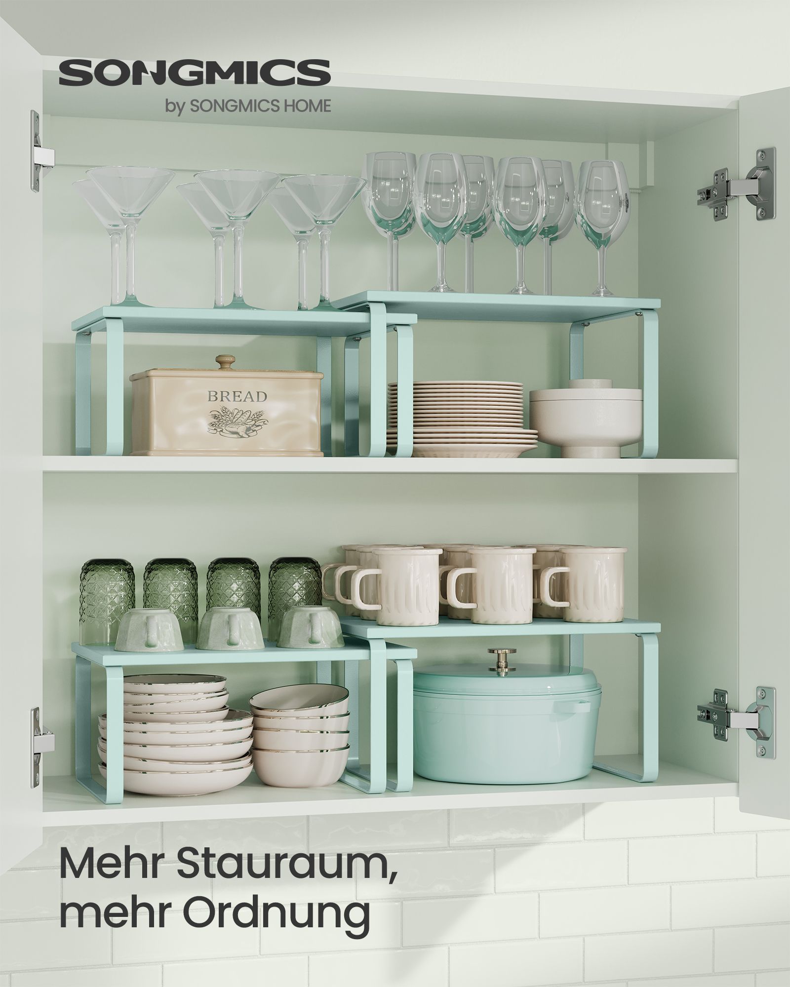 Gewürzregal 2er Set stapelbar mondlichtgrün