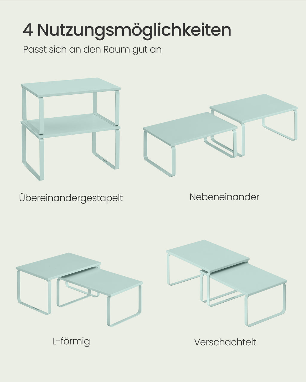 Gewürzregal 2er Set stapelbar mondlichtgrün