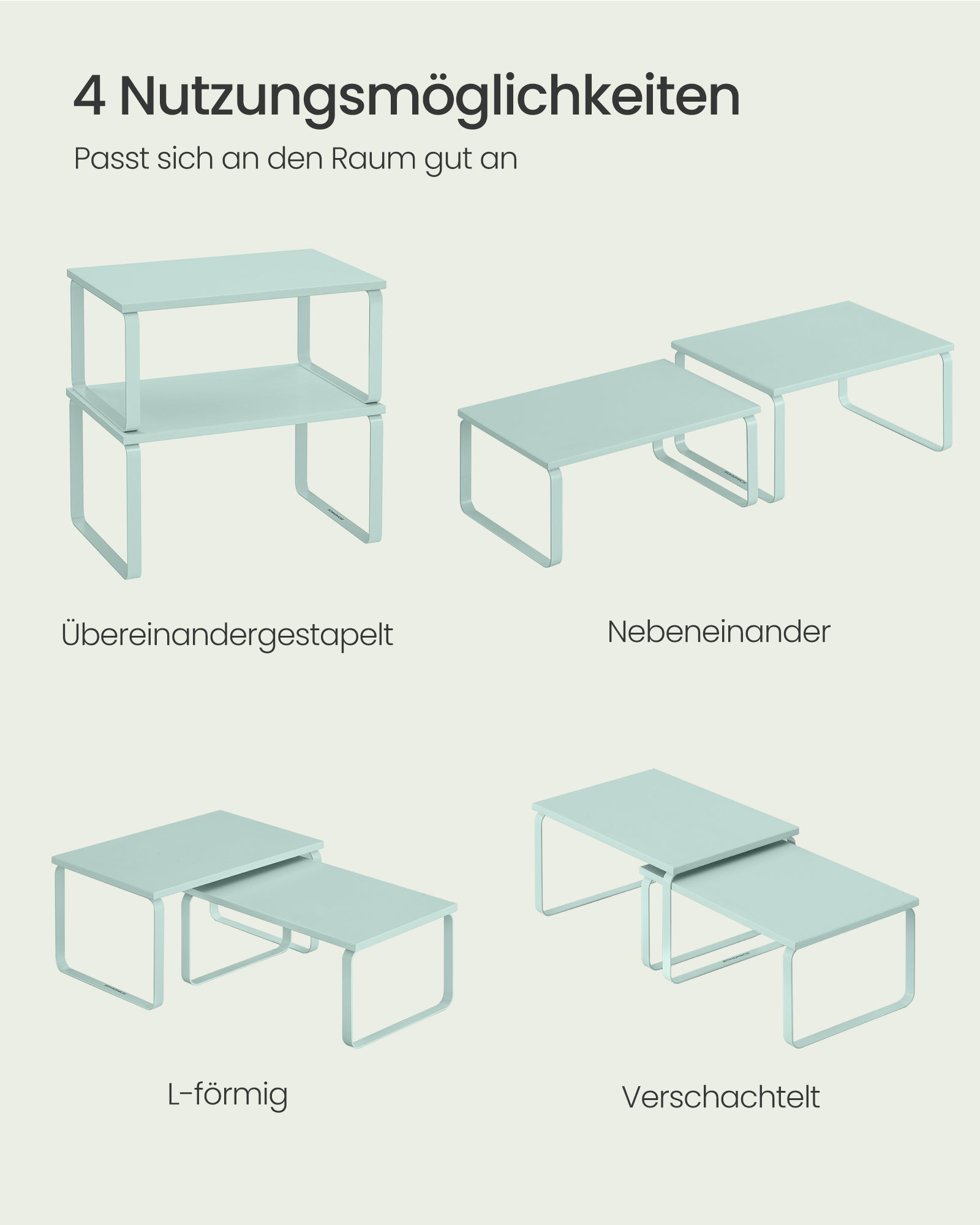 Gewürzregal 2er Set stapelbar mondlichtgrün