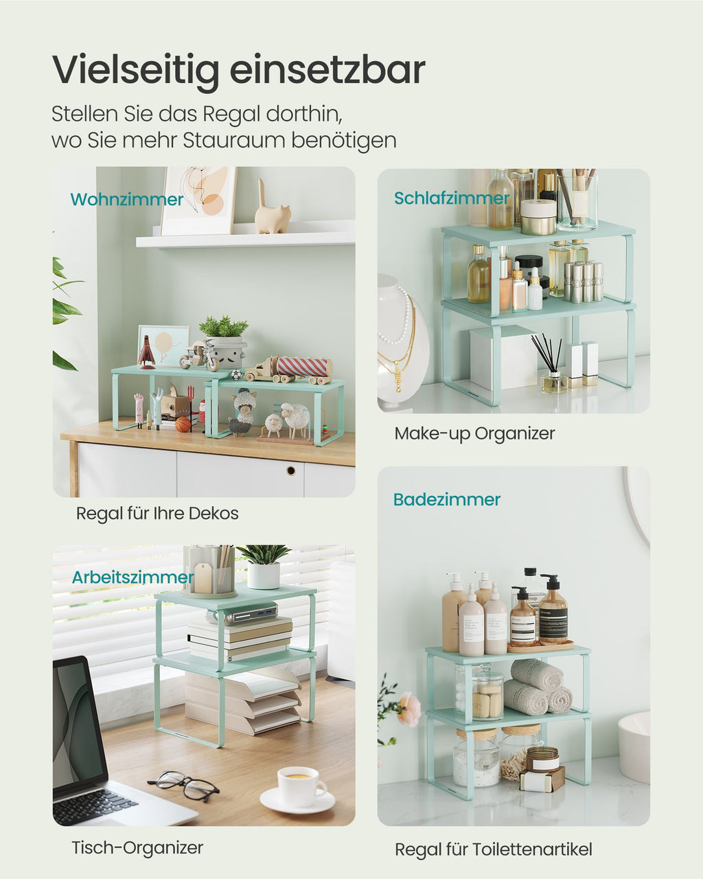 Gewürzregal 2er Set stapelbar mondlichtgrün