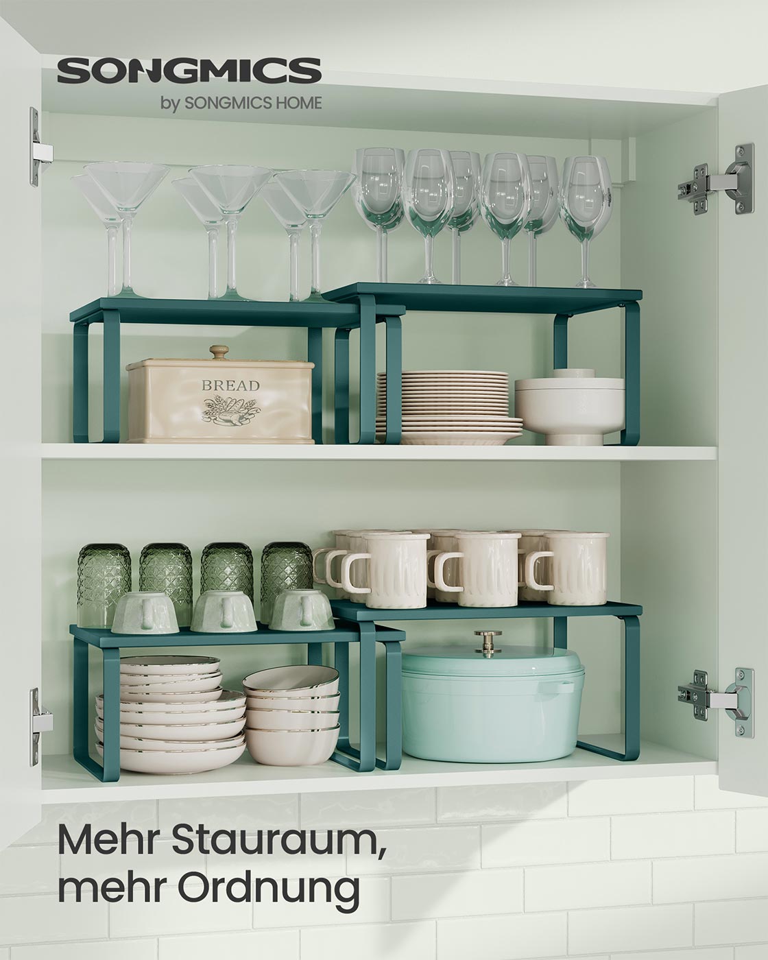 Gewürzregal 2er Set stapelbar efeugrün