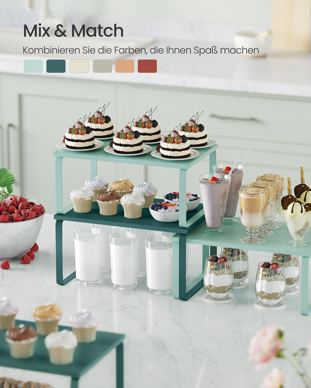 Gewürzregal 2er Set stapelbar efeugrün