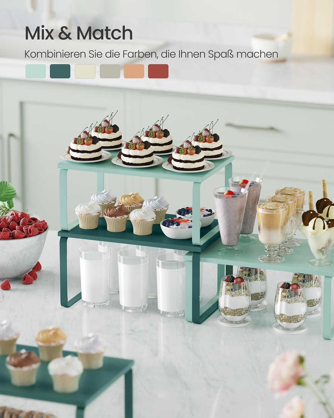 Gewürzregal 2er Set stapelbar efeugrün