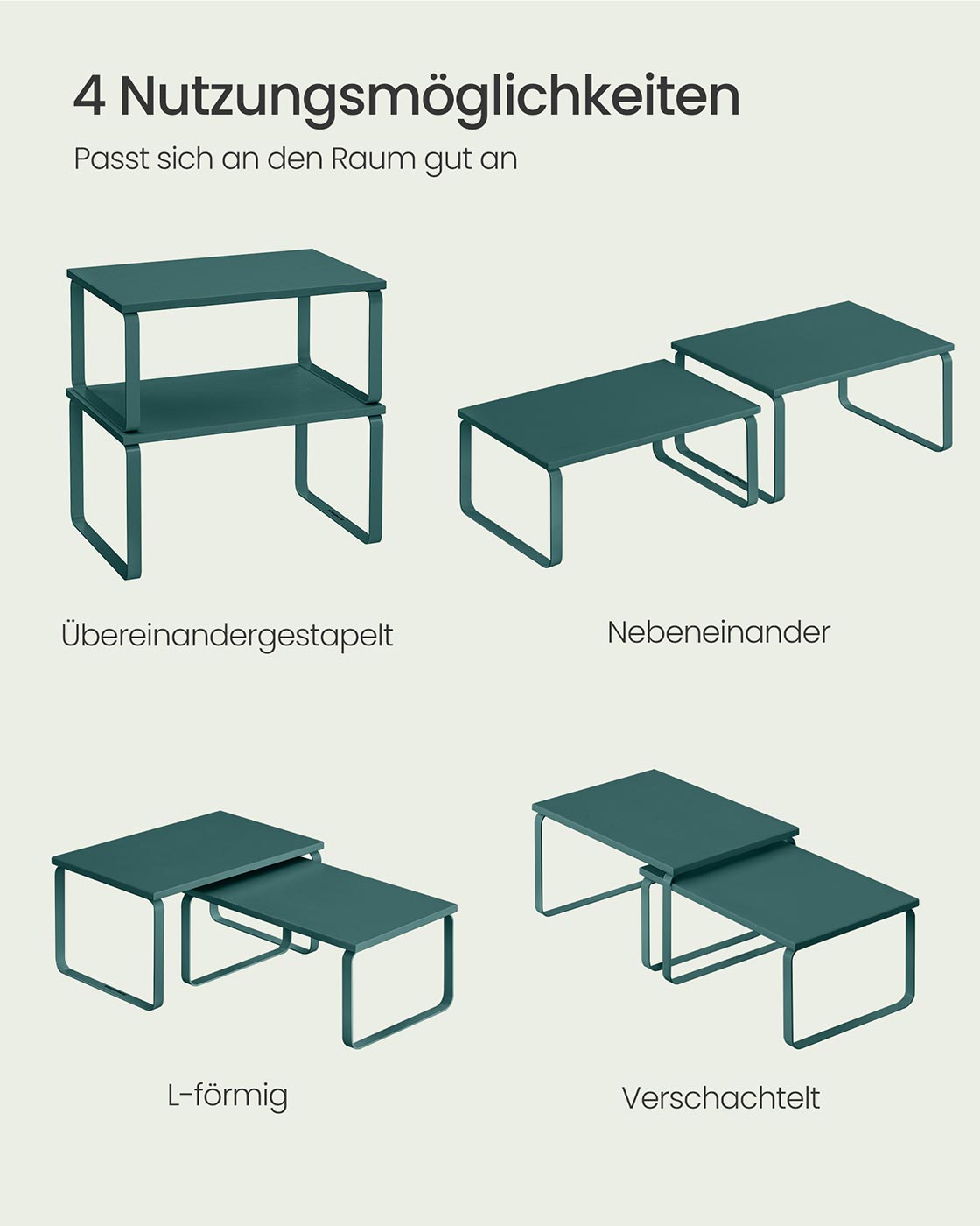 Gewürzregal 2er Set stapelbar efeugrün