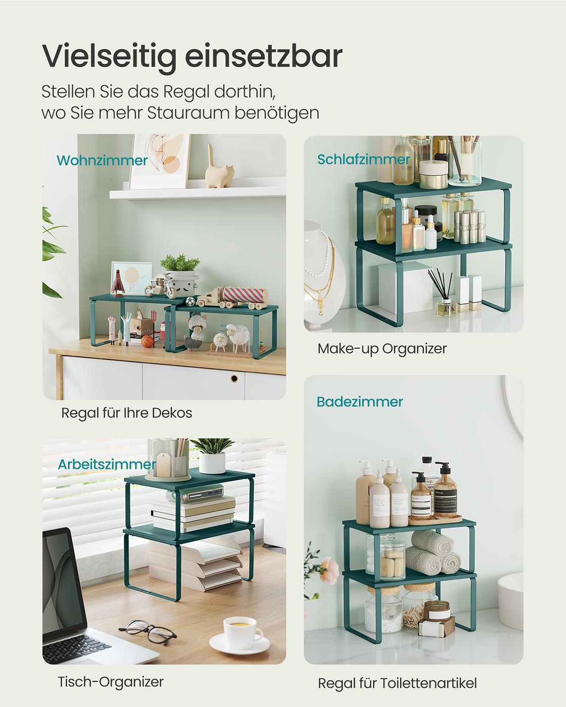 Gewürzregal 2er Set stapelbar efeugrün