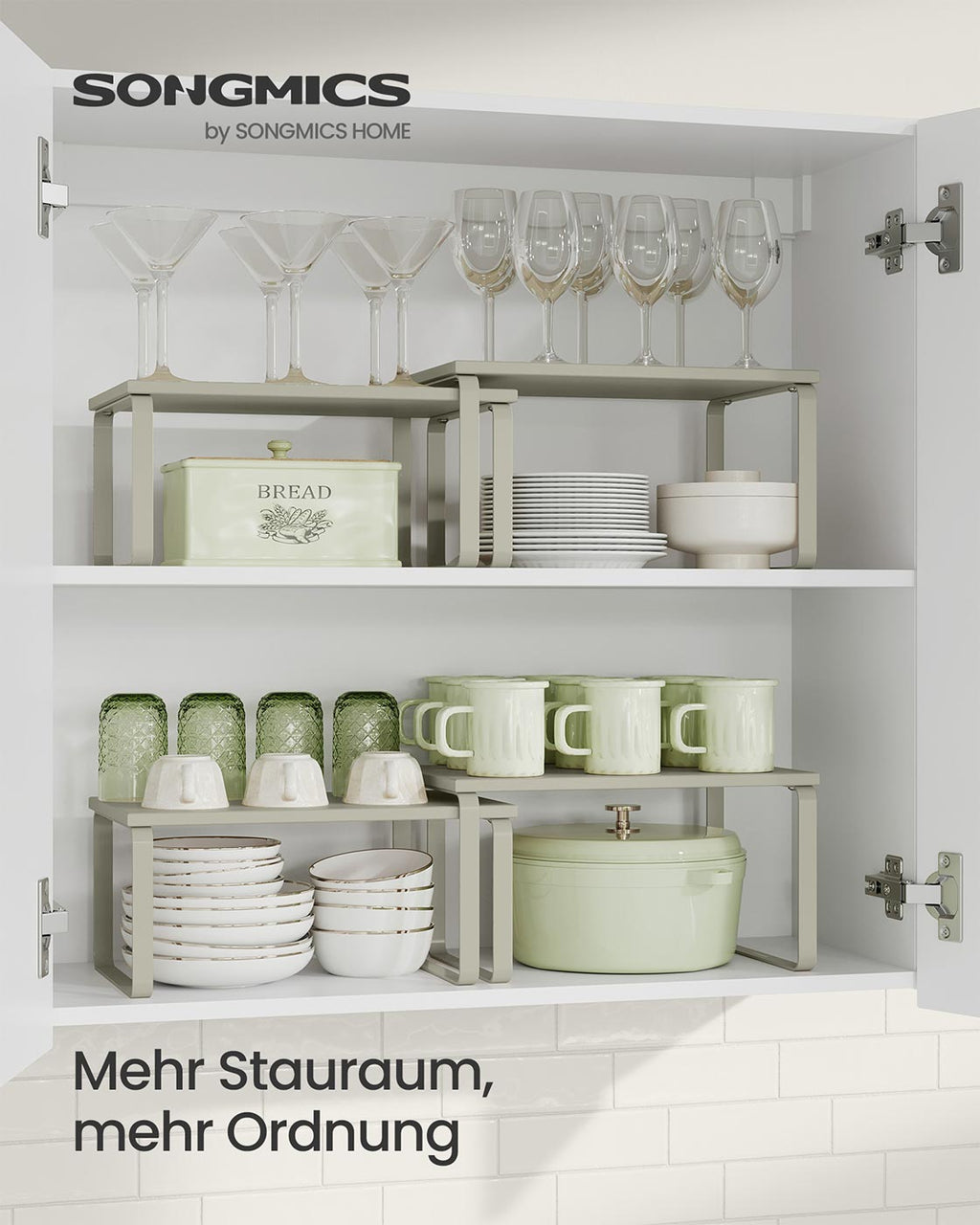 Gewürzregal 2er Set stapelbar cappuccinobeige