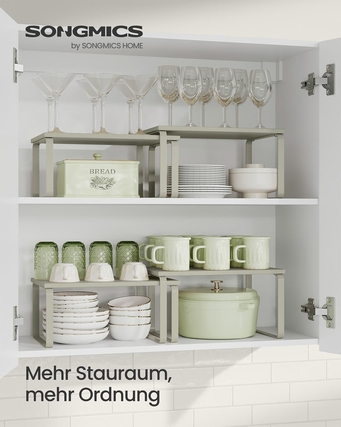 Gewürzregal 2er Set stapelbar cappuccinobeige