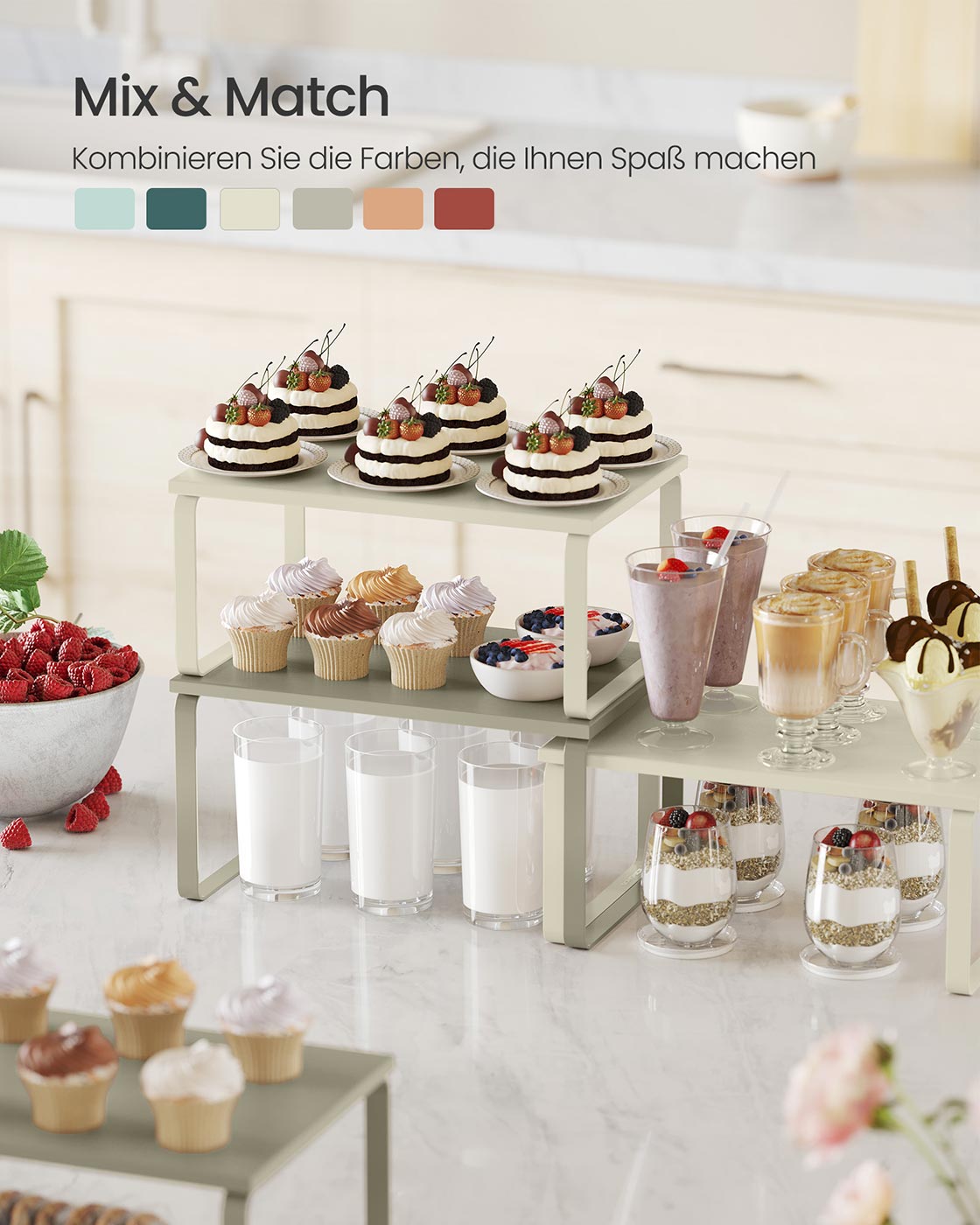 Gewürzregal 2er Set stapelbar cappuccinobeige