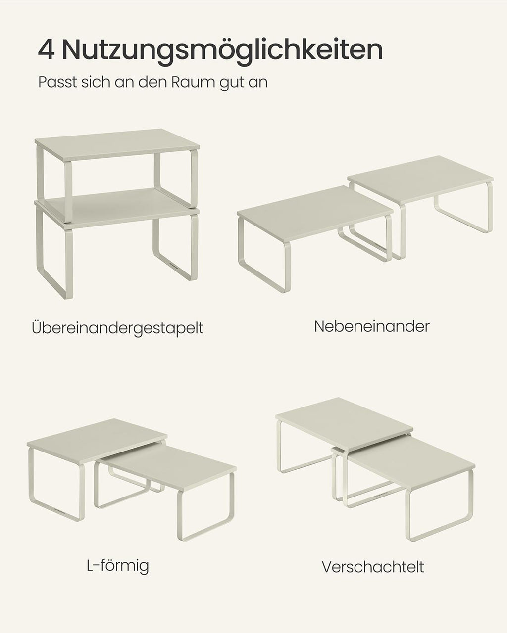 Gewürzregal 2er Set stapelbar cappuccinobeige
