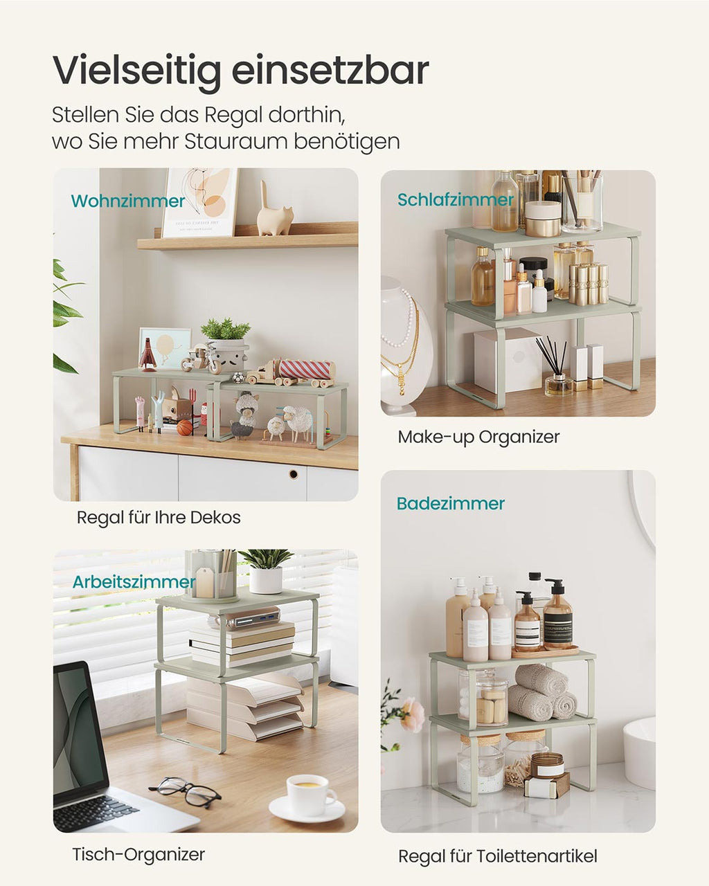 Gewürzregal 2er Set stapelbar cappuccinobeige