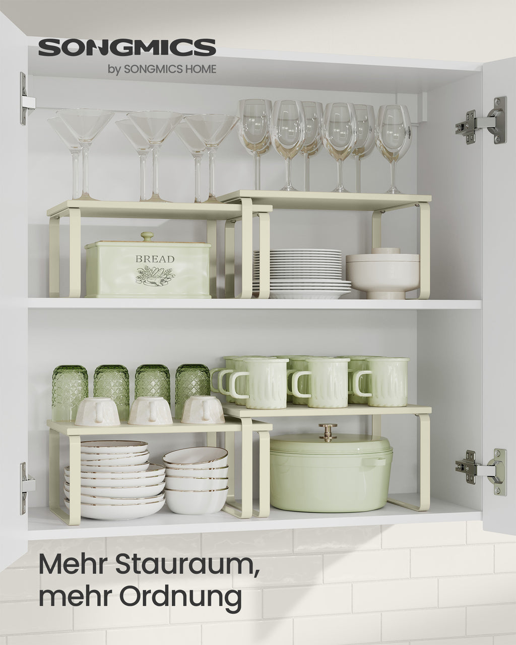 Gewürzregal 2er Set stapelbar cremeweiß