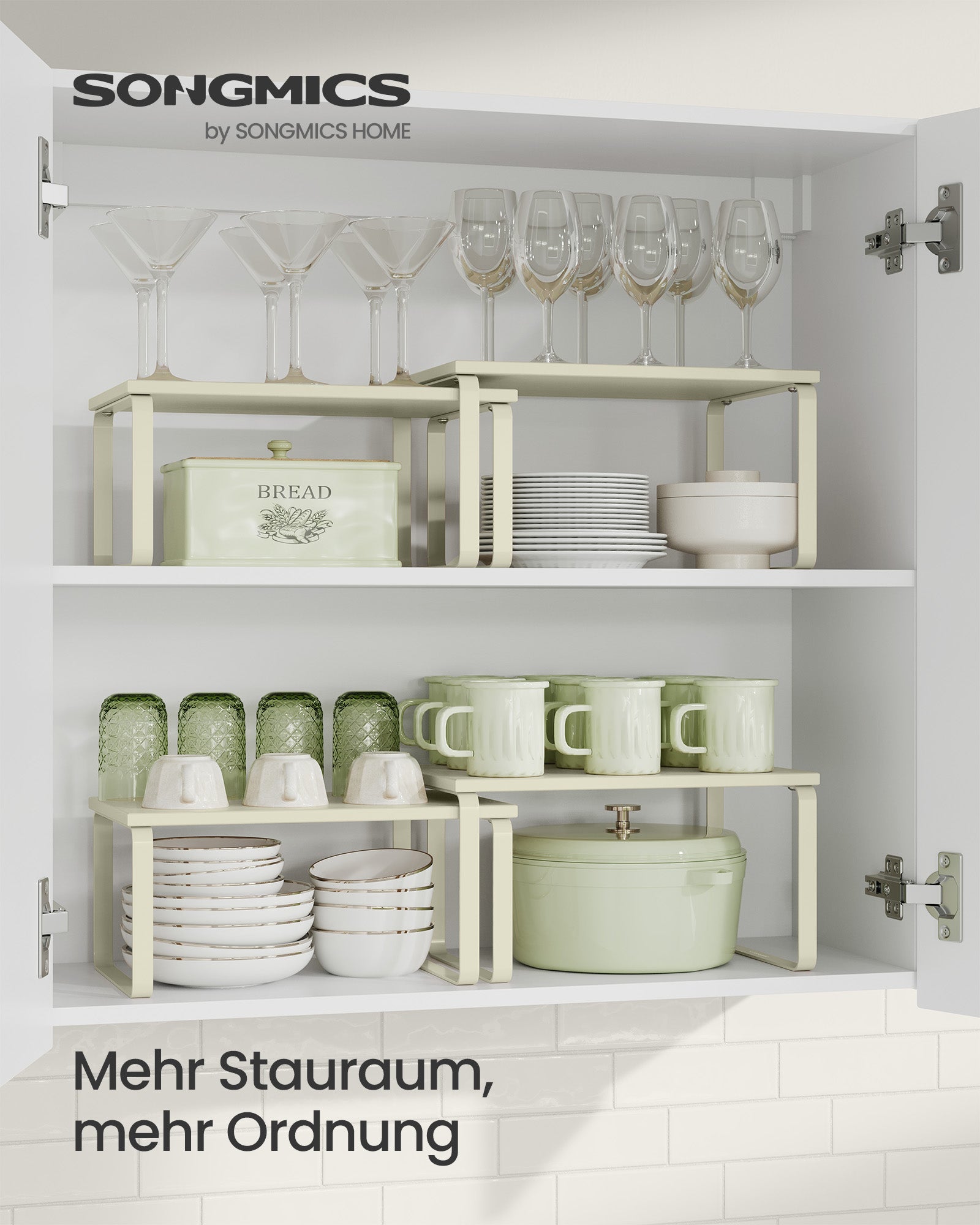 Gewürzregal 2er Set stapelbar cremeweiß