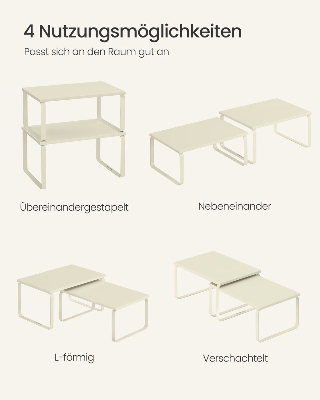 Gewürzregal 2er Set stapelbar cremeweiß