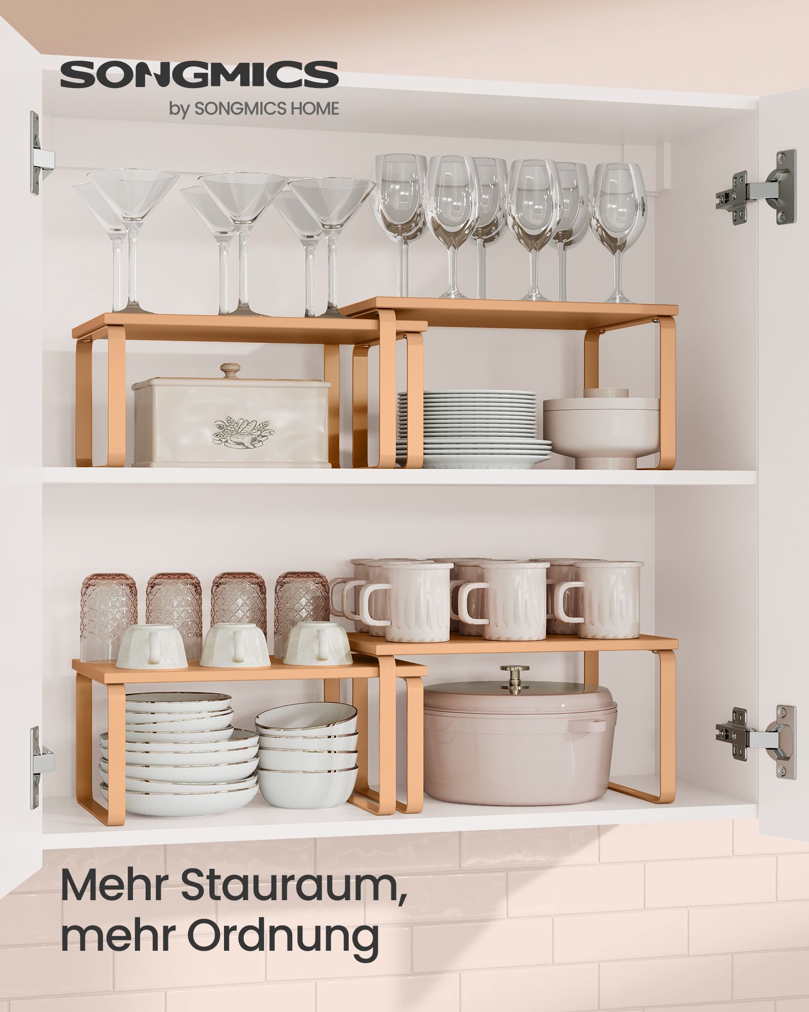 Gewürzregal 2er Set stapelbar pfirsichfarben
