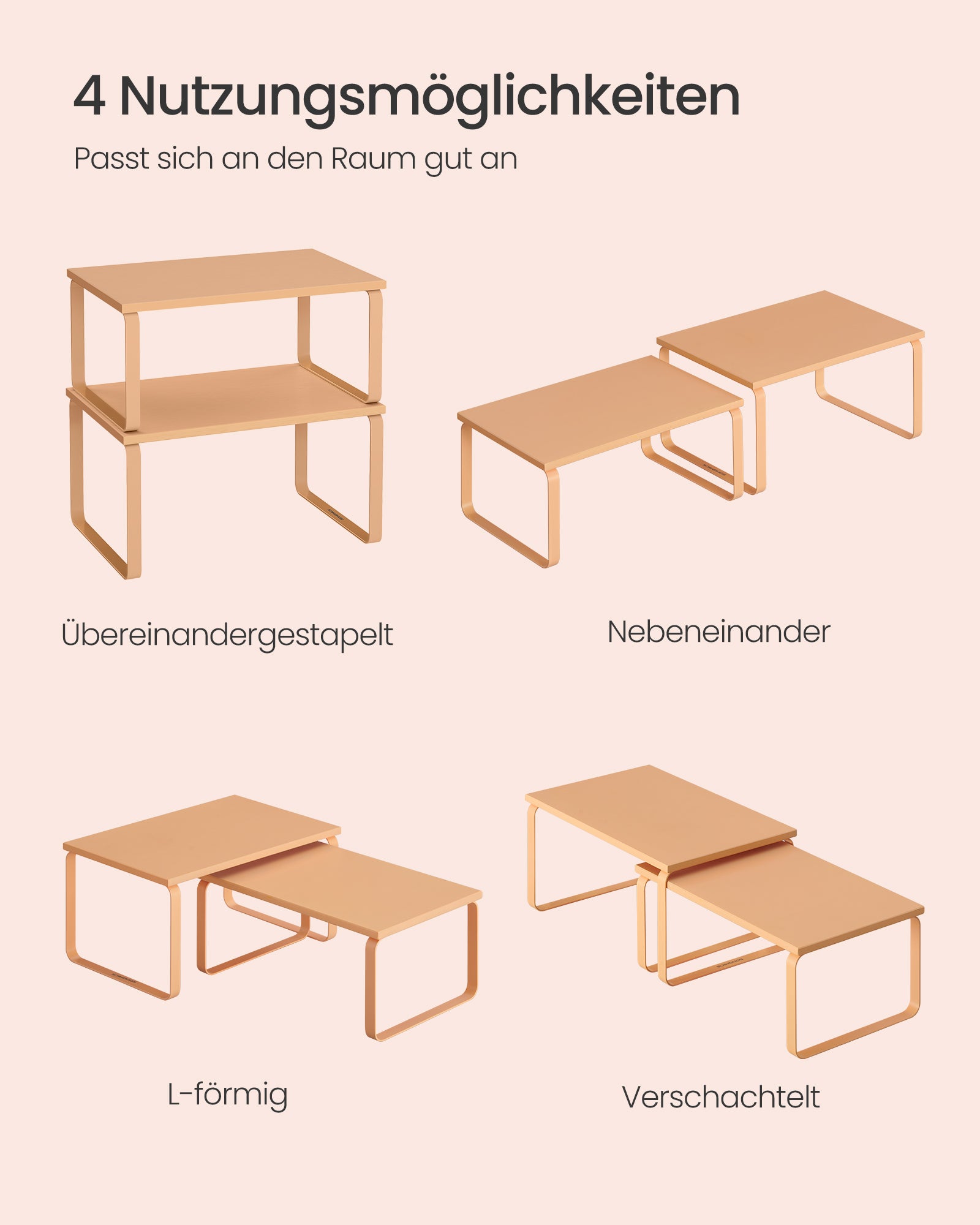 Gewürzregal 2er Set stapelbar pfirsichfarben