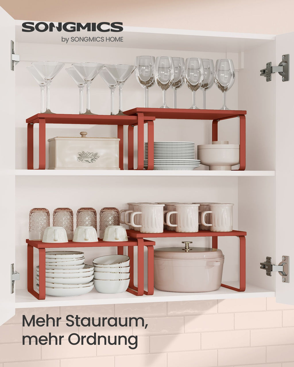 Gewürzregal 2er Set stapelbar mandarinenrot