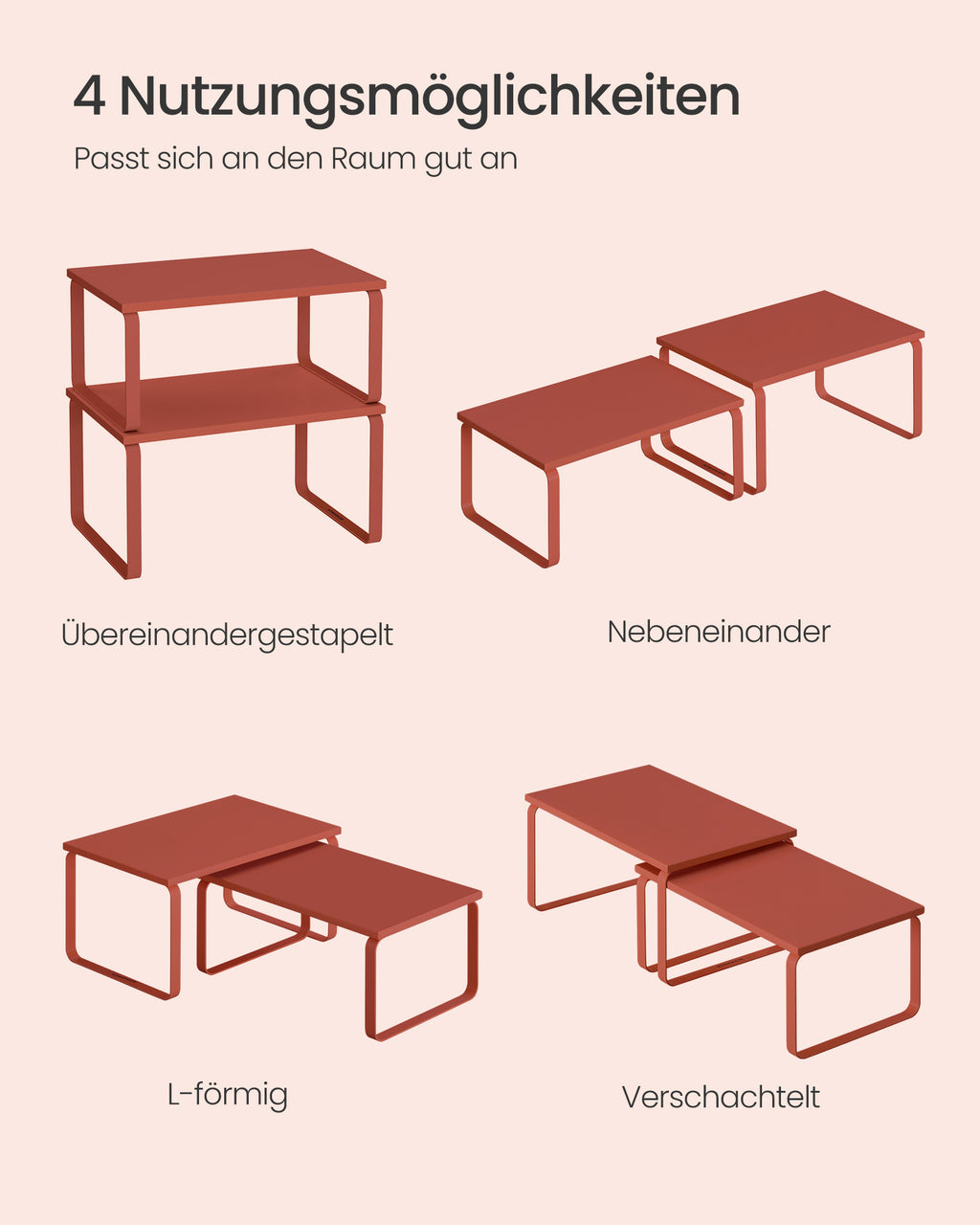 Gewürzregal 2er Set stapelbar mandarinenrot