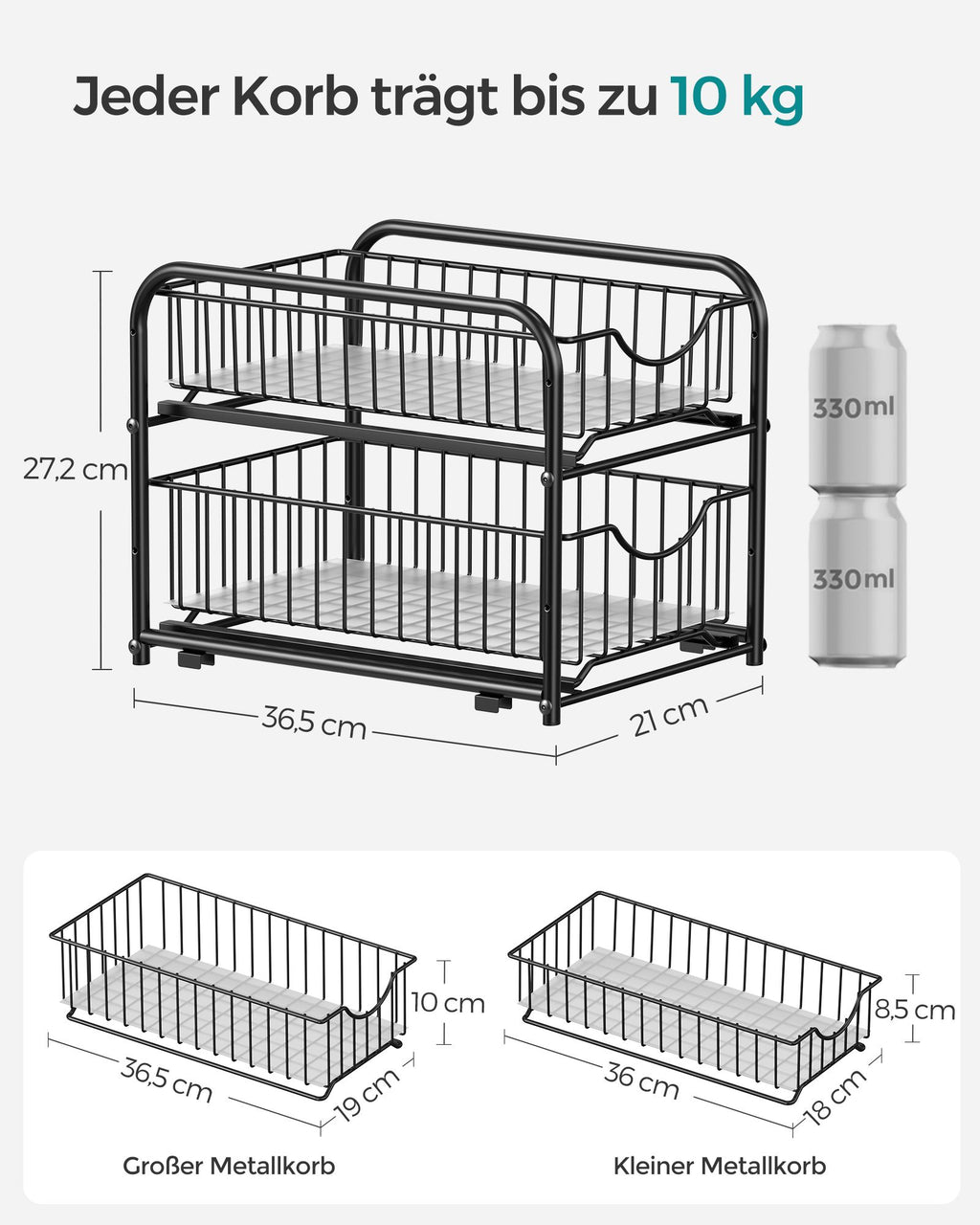Küchenschrank Organizer stapelbar klassikschwarz