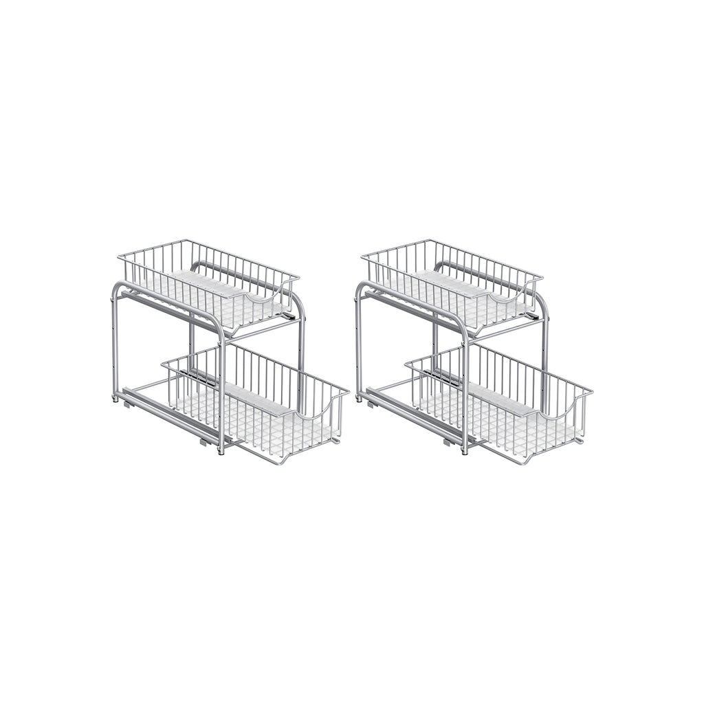 Küchenschrank Organizer 2er Set metallisches Silber