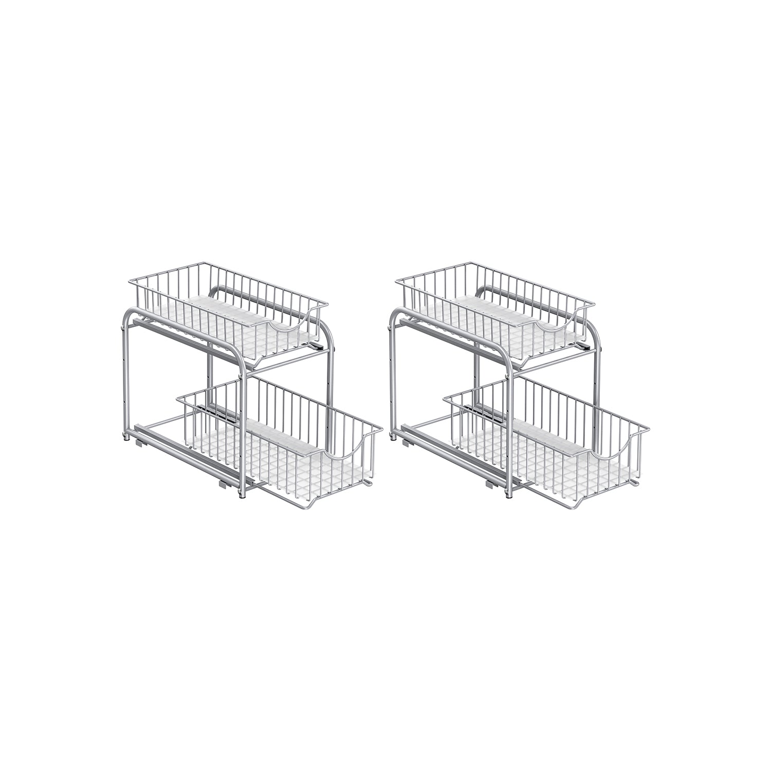 Küchenschrank Organizer 2er Set metallisches Silber