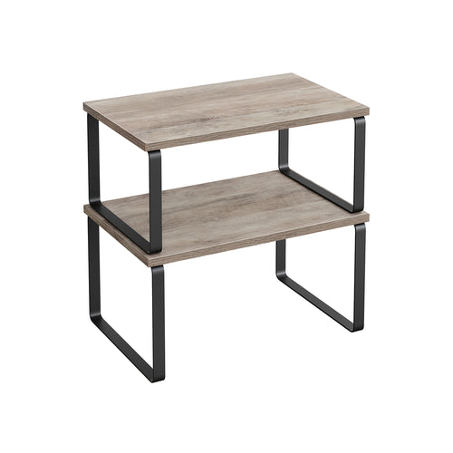 2er Set Küchen-Organizer aus Metall und Holzwerkstoff