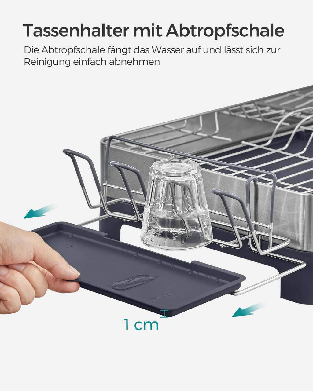 Geschirr-Abtropfständer aus Edelstahl fingerabdruckresistent