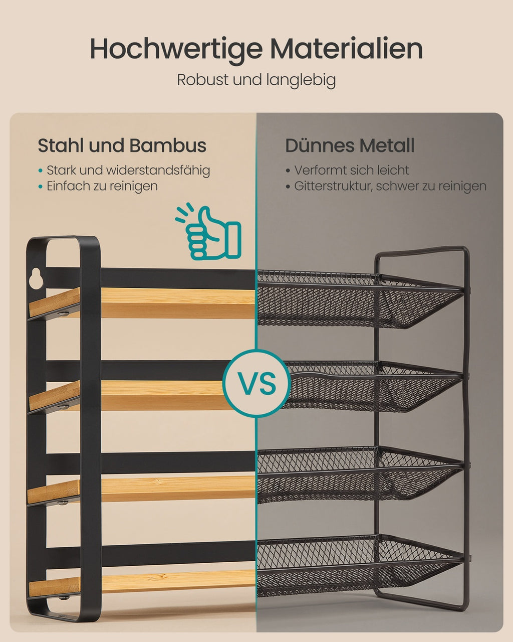 Gewürzregal tintenschwarz-naturbeige 4 Ebenen 28 Gläser