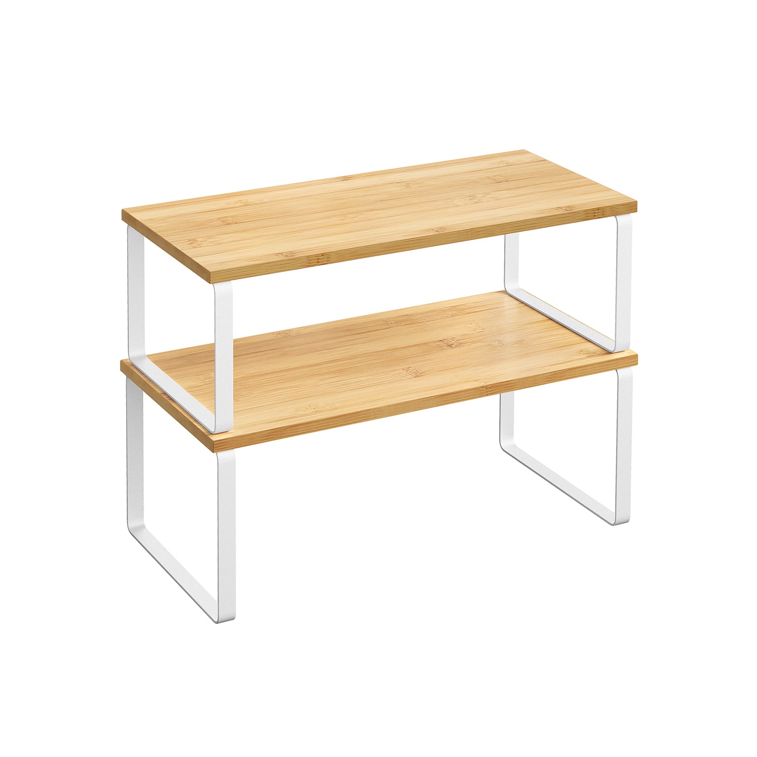 Küchen-Organizer 2er Set erweiterbar stapelbar wolkenweiß-naturbeige