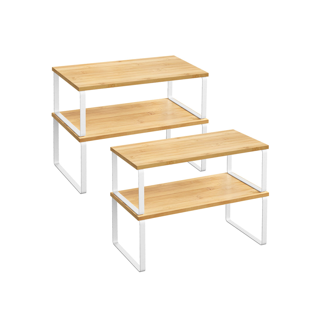 Küchenregal 4er Set erweiterbar wolkenweiß-naturbeige