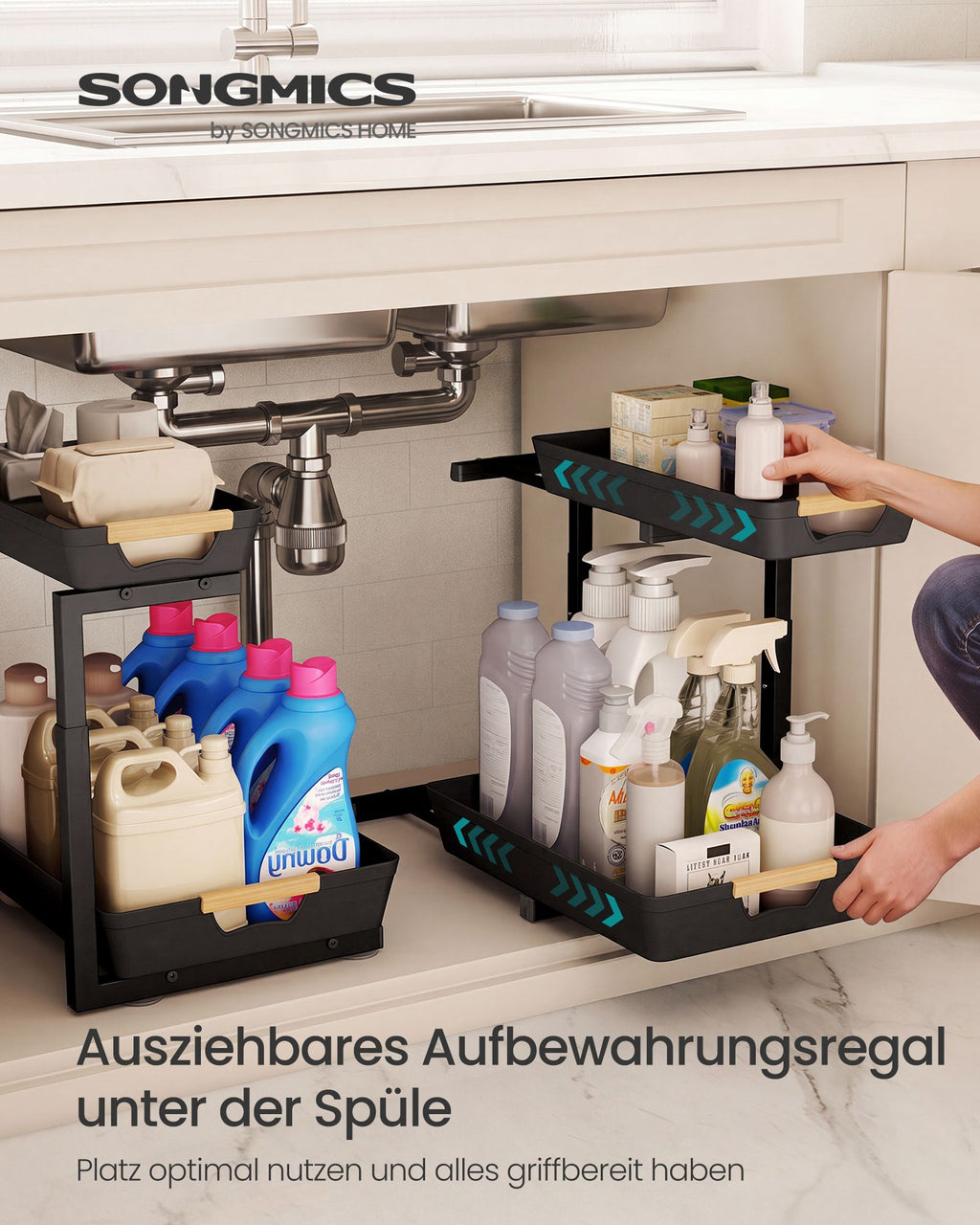 Spülbecken-Organizer in L-Form für Unterschränke