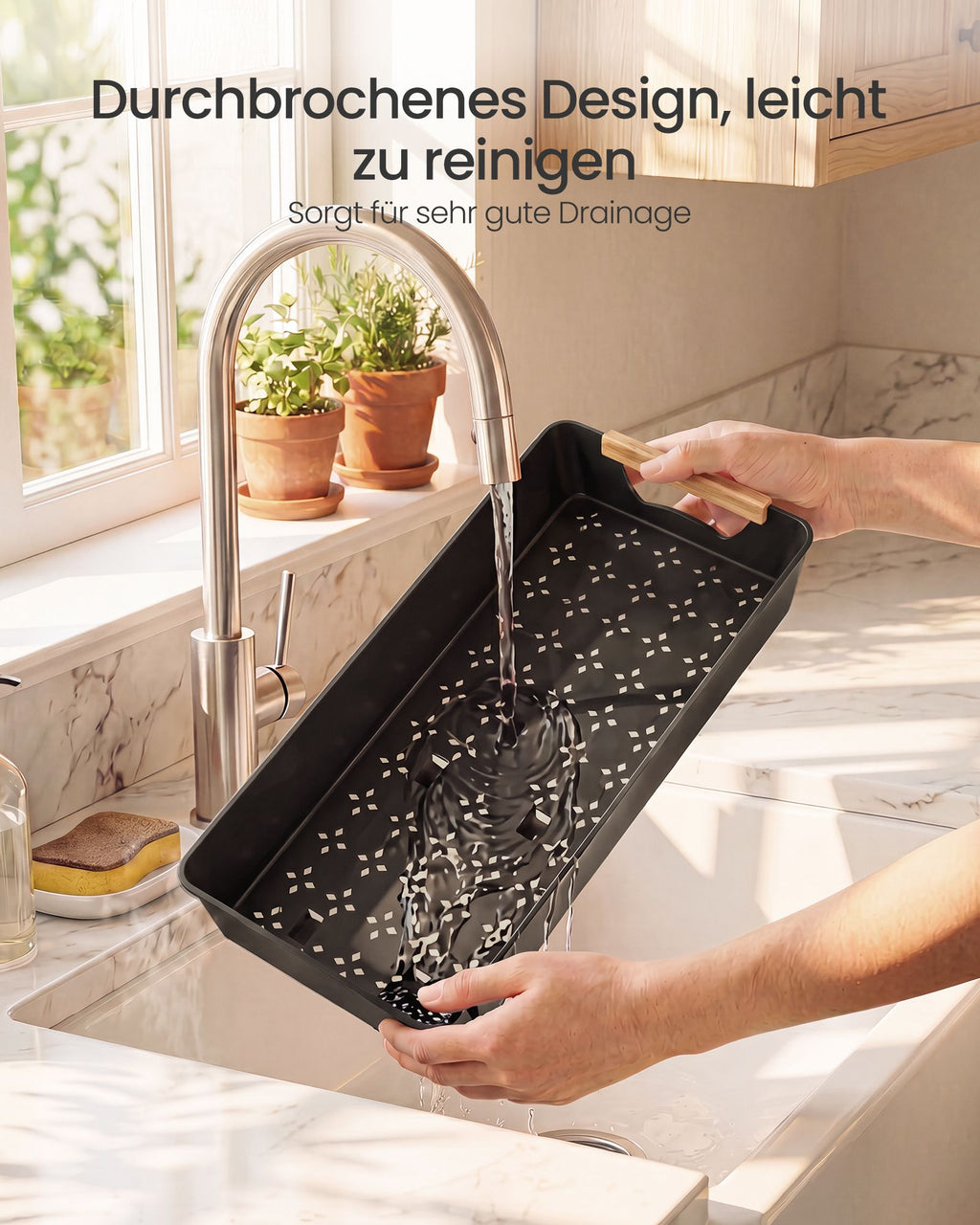 Spülbecken-Organizer in L-Form für Unterschränke