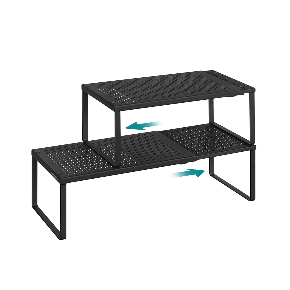 Gewürzregal 2er Set ausziehbar 23 x (38-60) x 15,3 cm mattschwarz