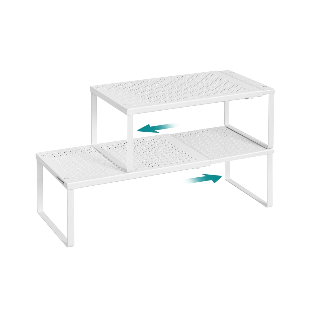 Gewürzregal 2er Set ausziehbar 23 x (38-60) x 15,3 cm mattweiß