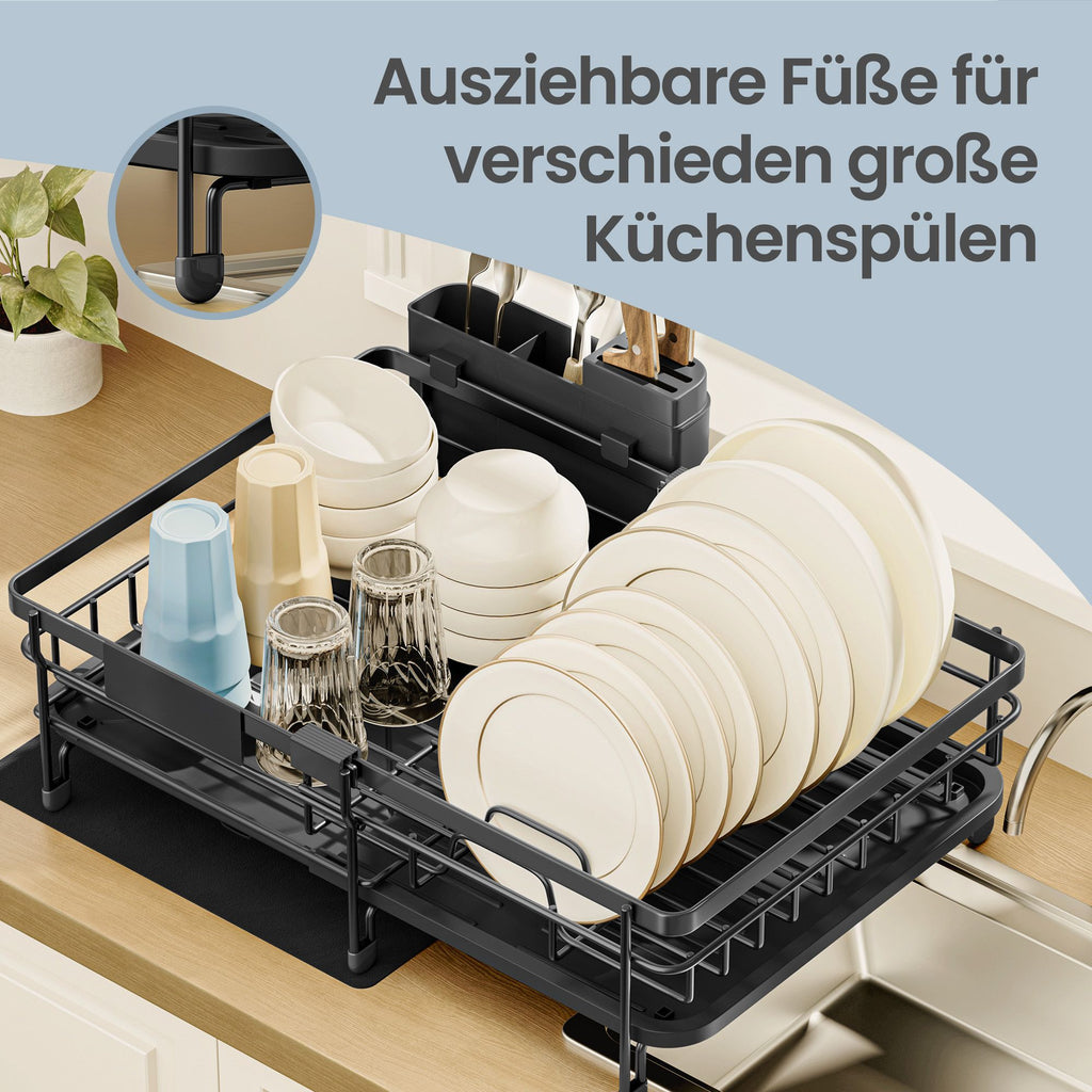 Geschirrständer ausziehbar, Stahl, Abtropfgestell