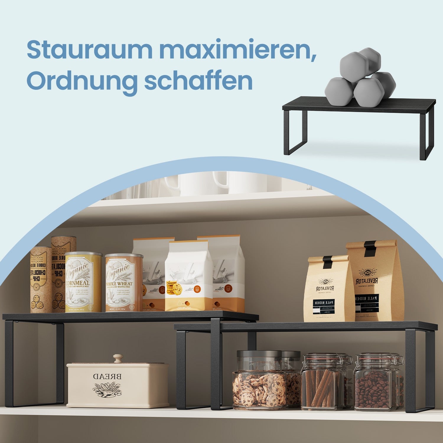 Gewürzregal, 2er Set Küchenregal, Küchenaufbewahrung