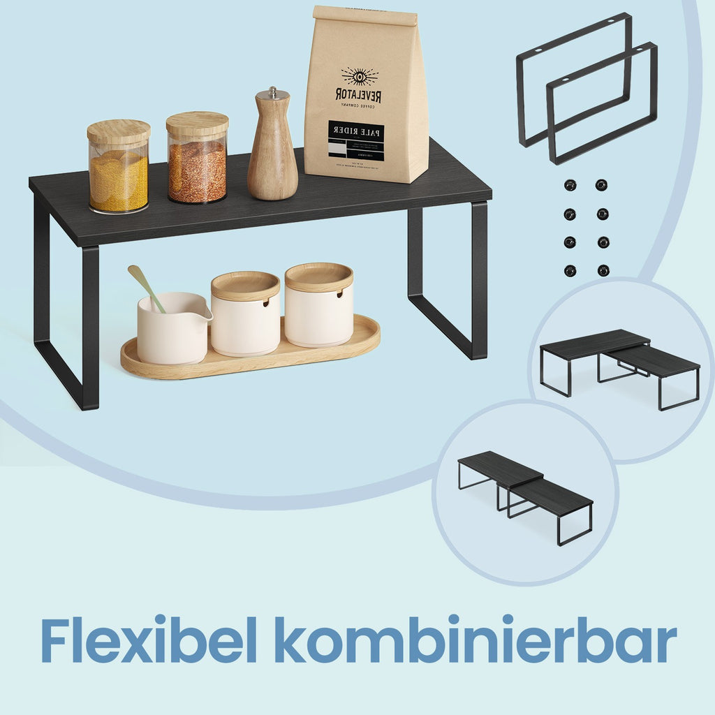 Gewürzregal, 2er Set Küchenregal, Küchenaufbewahrung