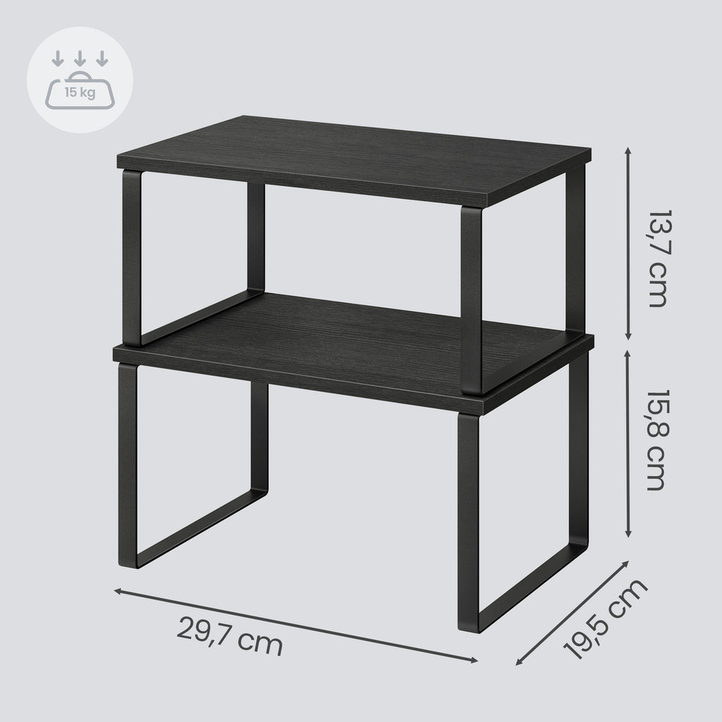 2er Set Küchenregal, stapelbare Gewürzablage, Schrank-Organizer für Küche