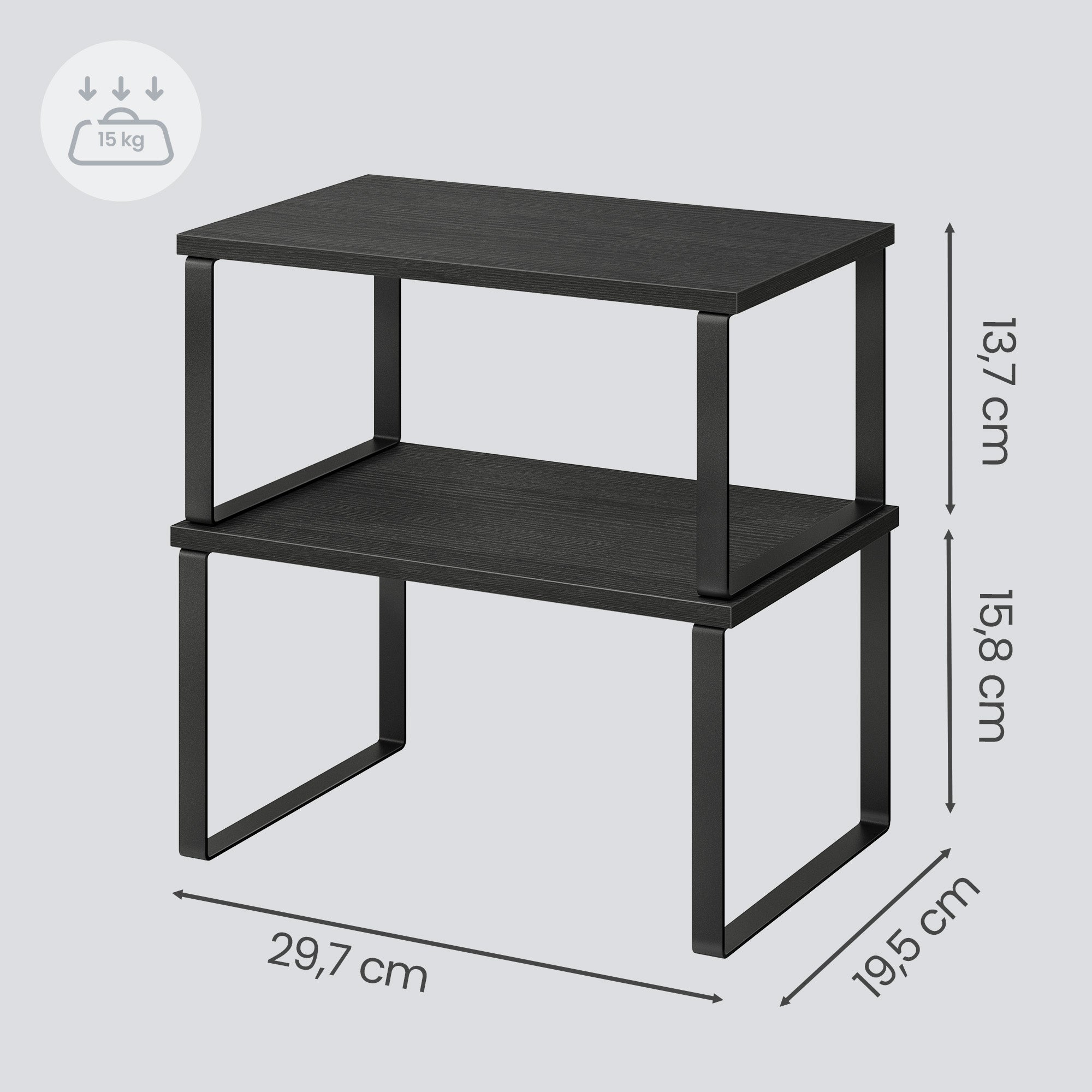 2er Set Küchenregal, stapelbare Gewürzablage, Schrank-Organizer für Küche