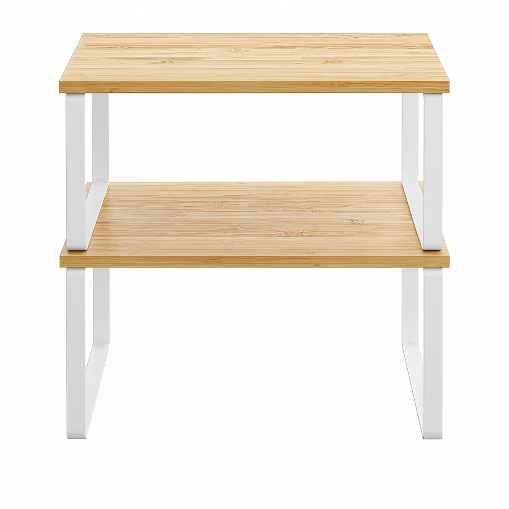 Gewürzständer 2er Set, stapelbar, erweiterbarer Schrank-Organizer für Küche