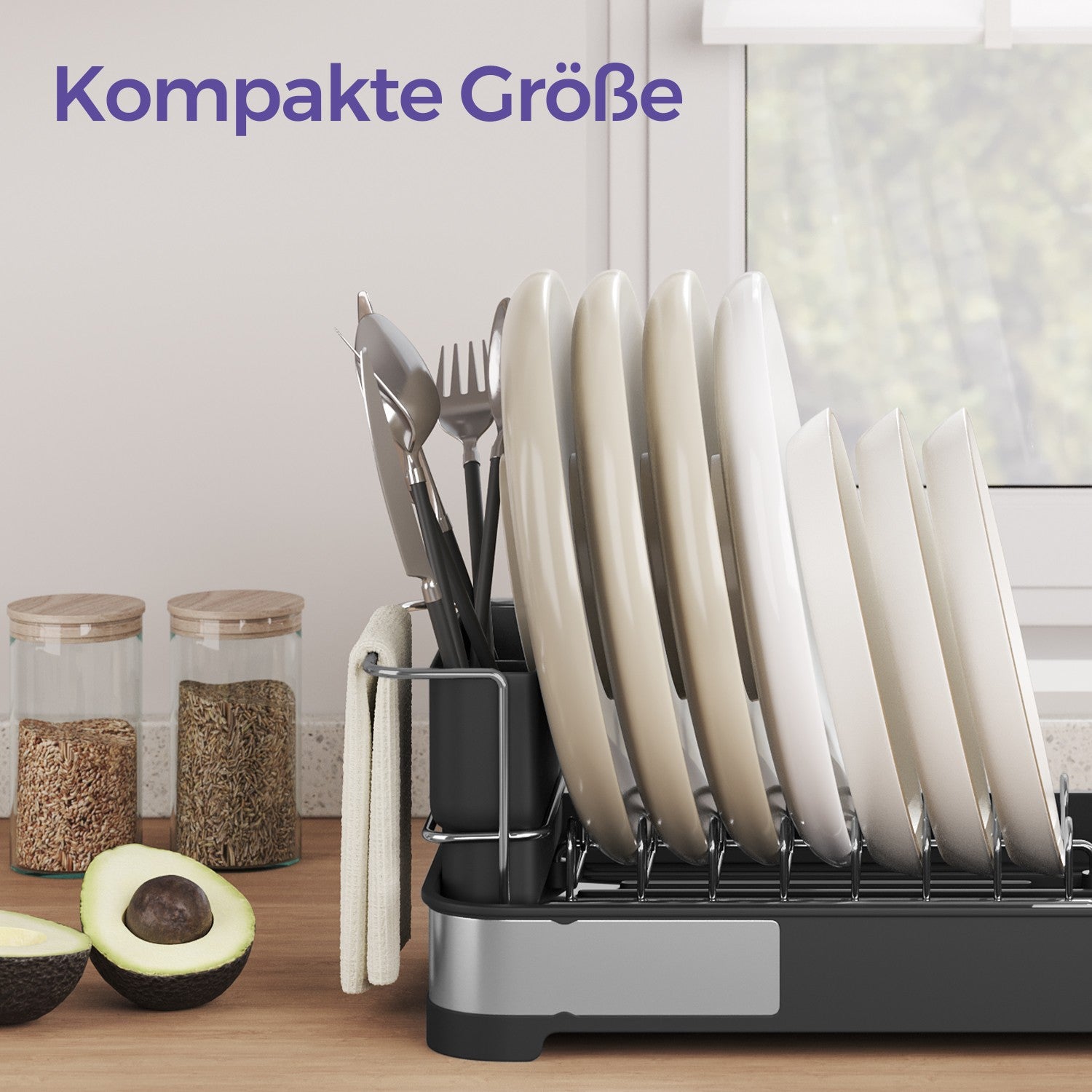 Abtropfgestell klein, Geschirr-Abtropfgestell für Spüle, Abtropfständer