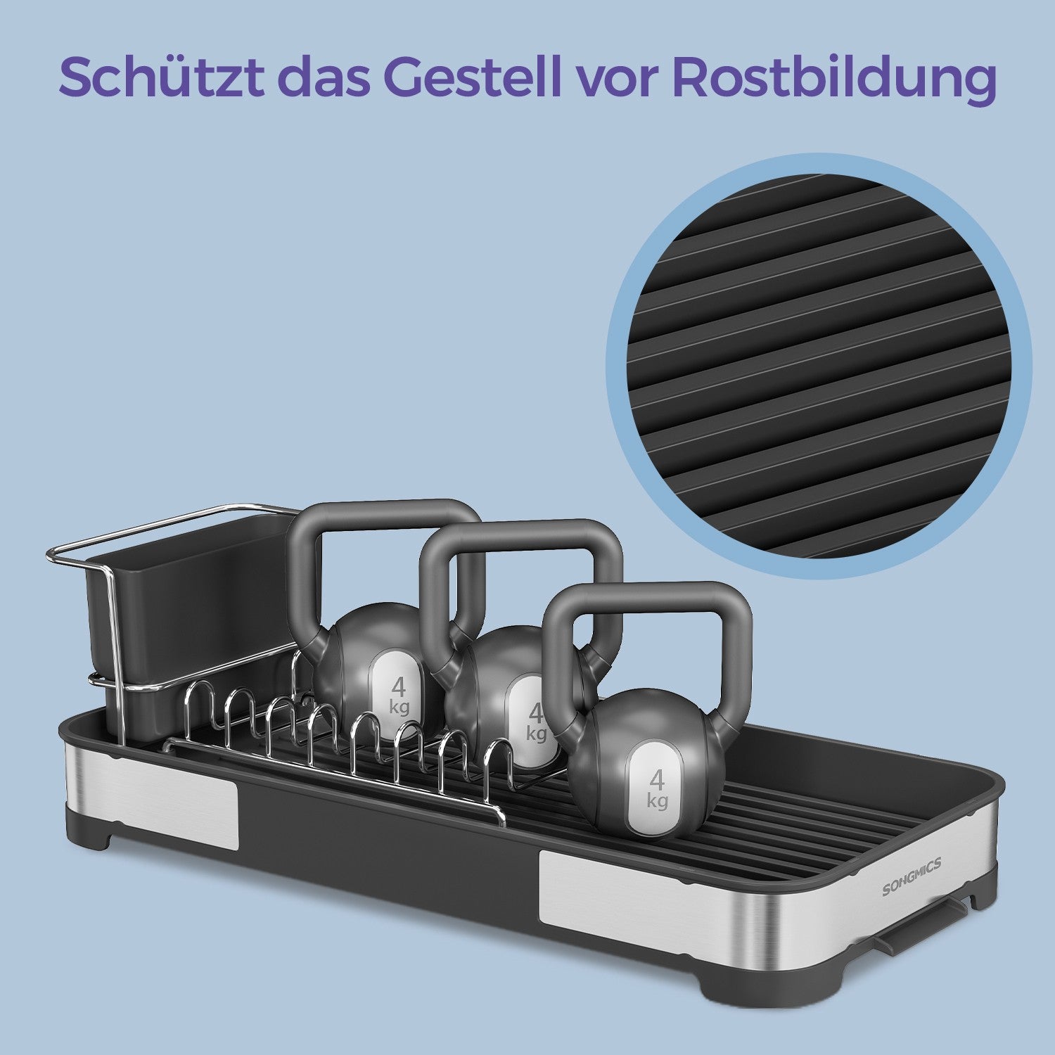 Abtropfgestell klein, Geschirr-Abtropfgestell für Spüle, Abtropfständer