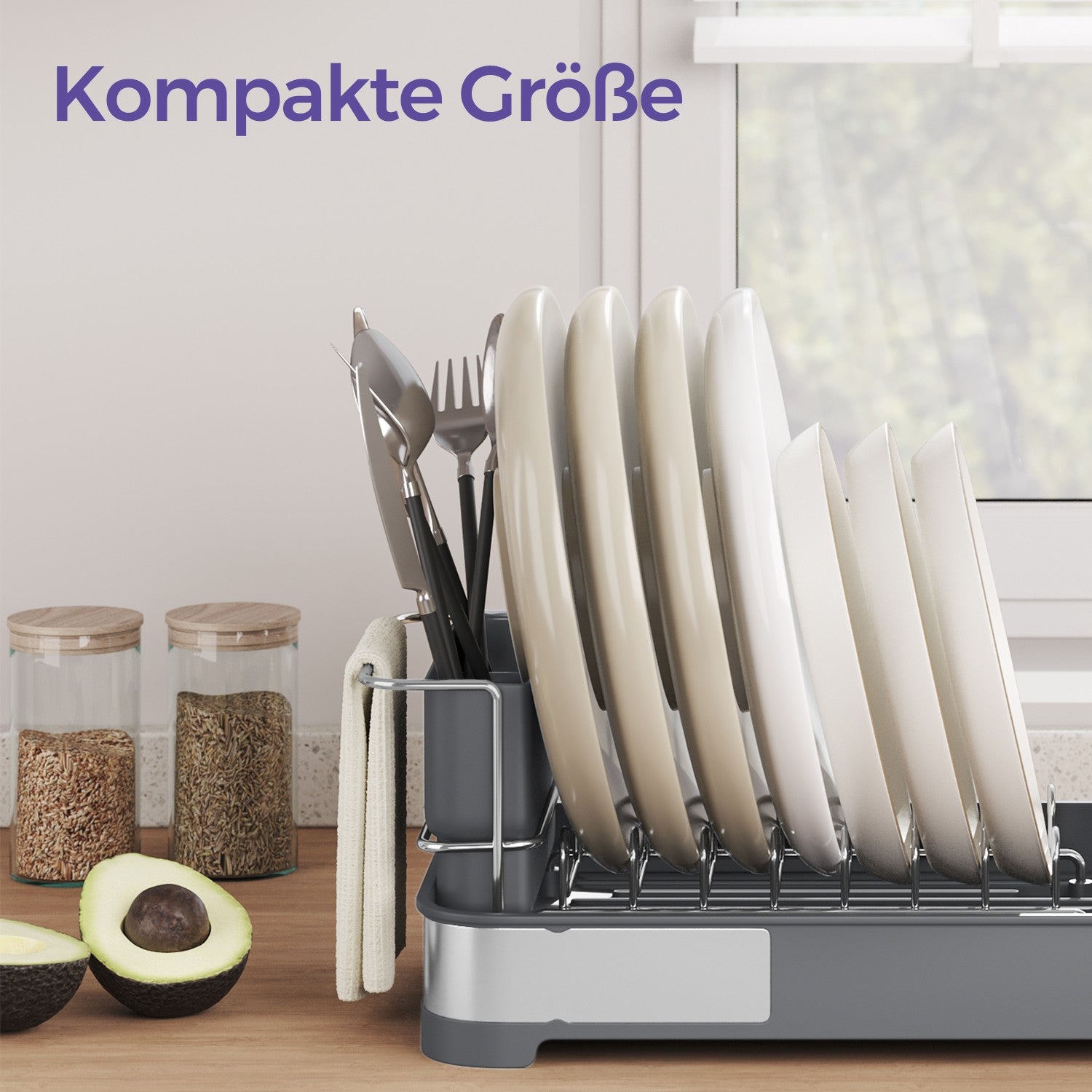 Abtropfgestell klein, Geschirr-Abtropfgestell für Spüle, Abtropfständer