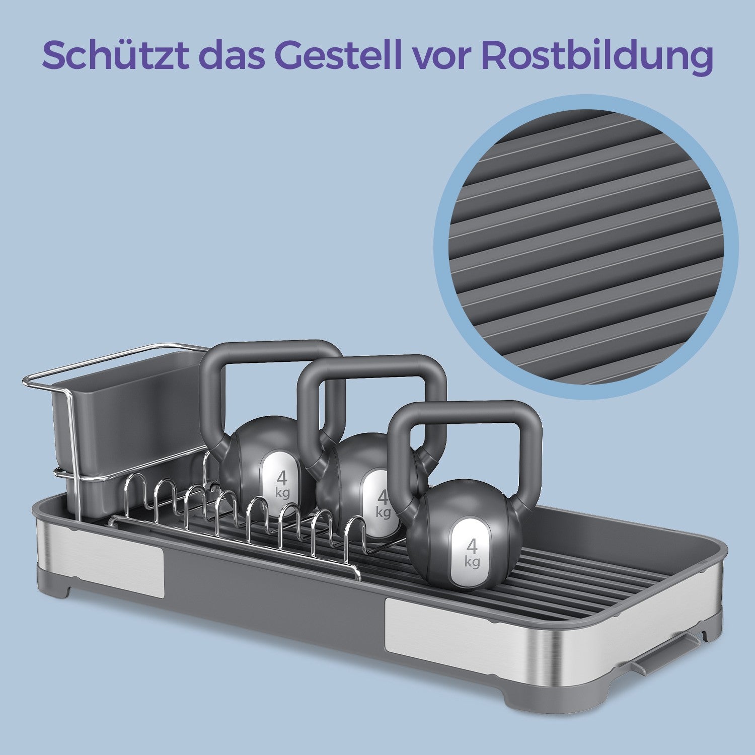 Abtropfgestell klein, Geschirr-Abtropfgestell für Spüle, Abtropfständer
