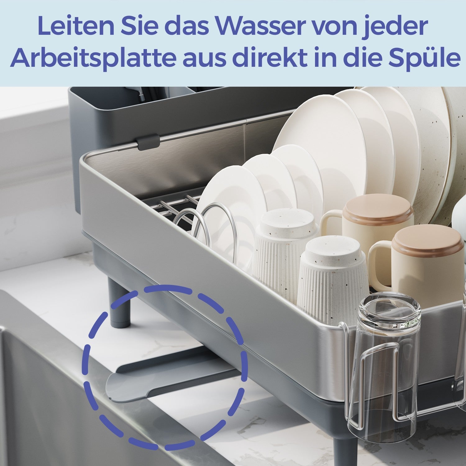 Abtropfgestell, Geschirr-Abtropfständer, ausziehbar