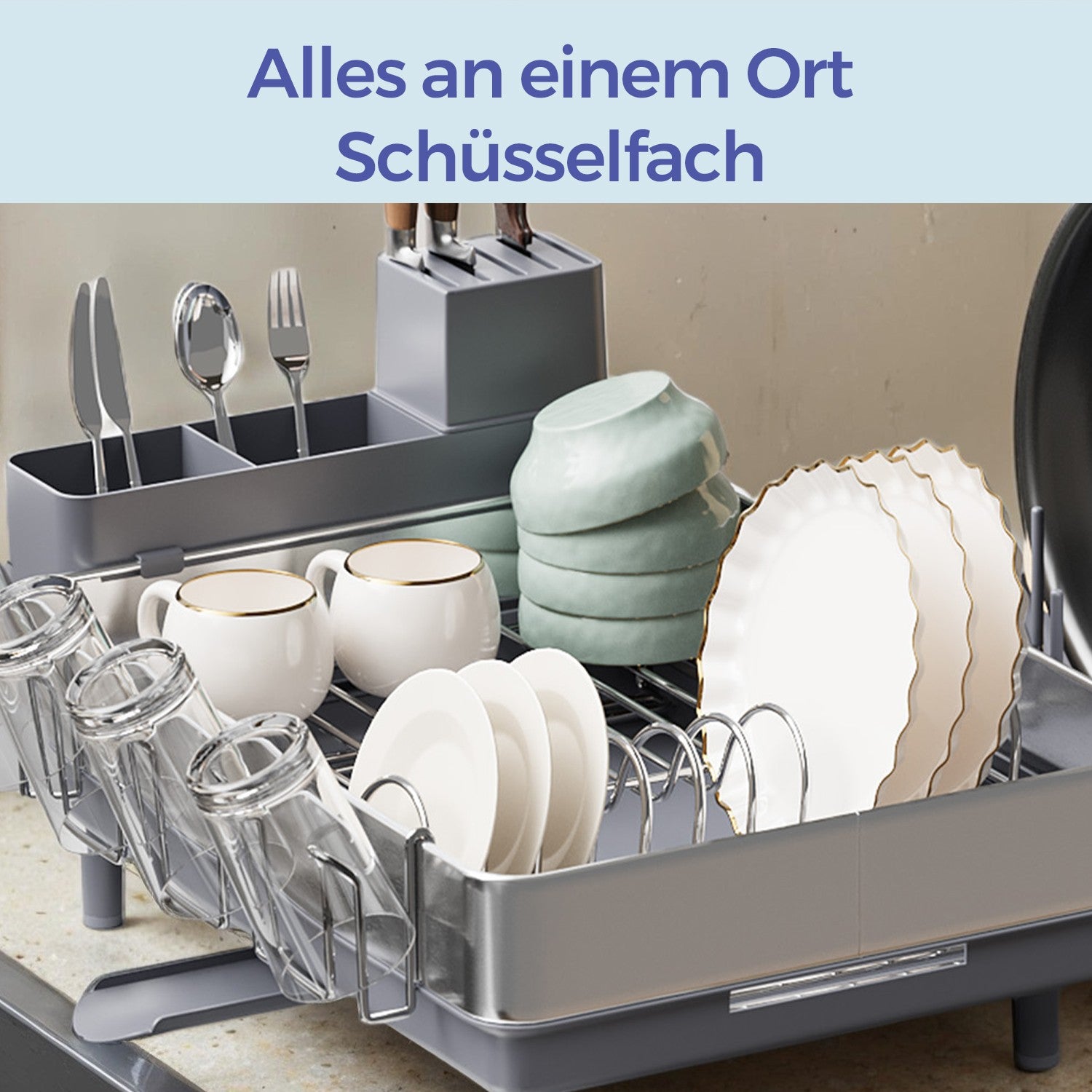 Abtropfgestell, Geschirr-Abtropfständer, ausziehbar