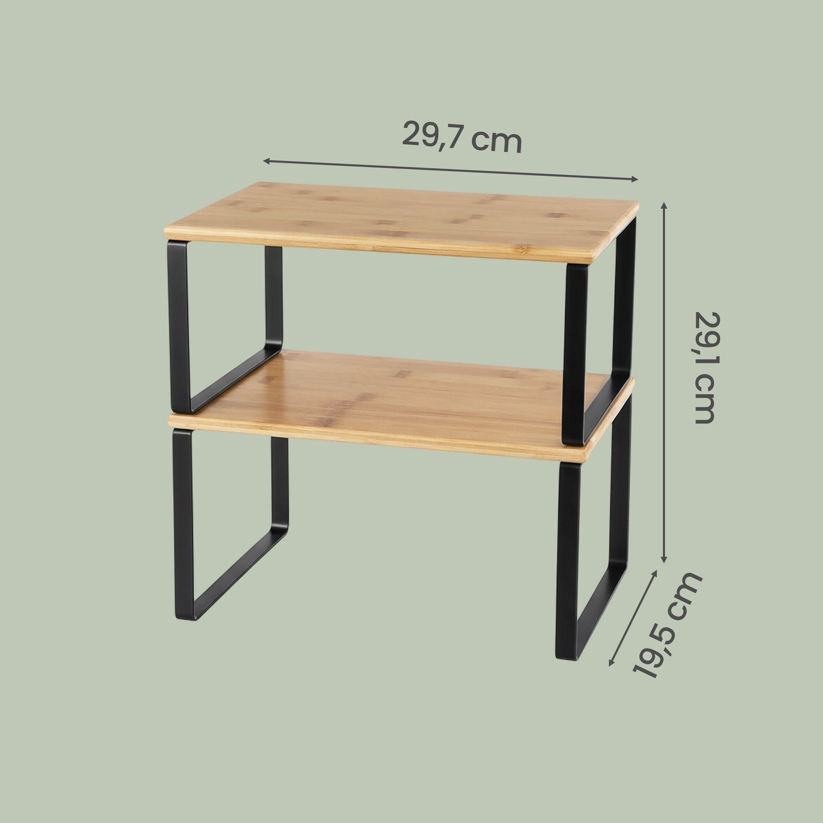 Vorratsregal 4er Set, stapelbarer Gewürzhalter, Küchen-Organizer für Küche