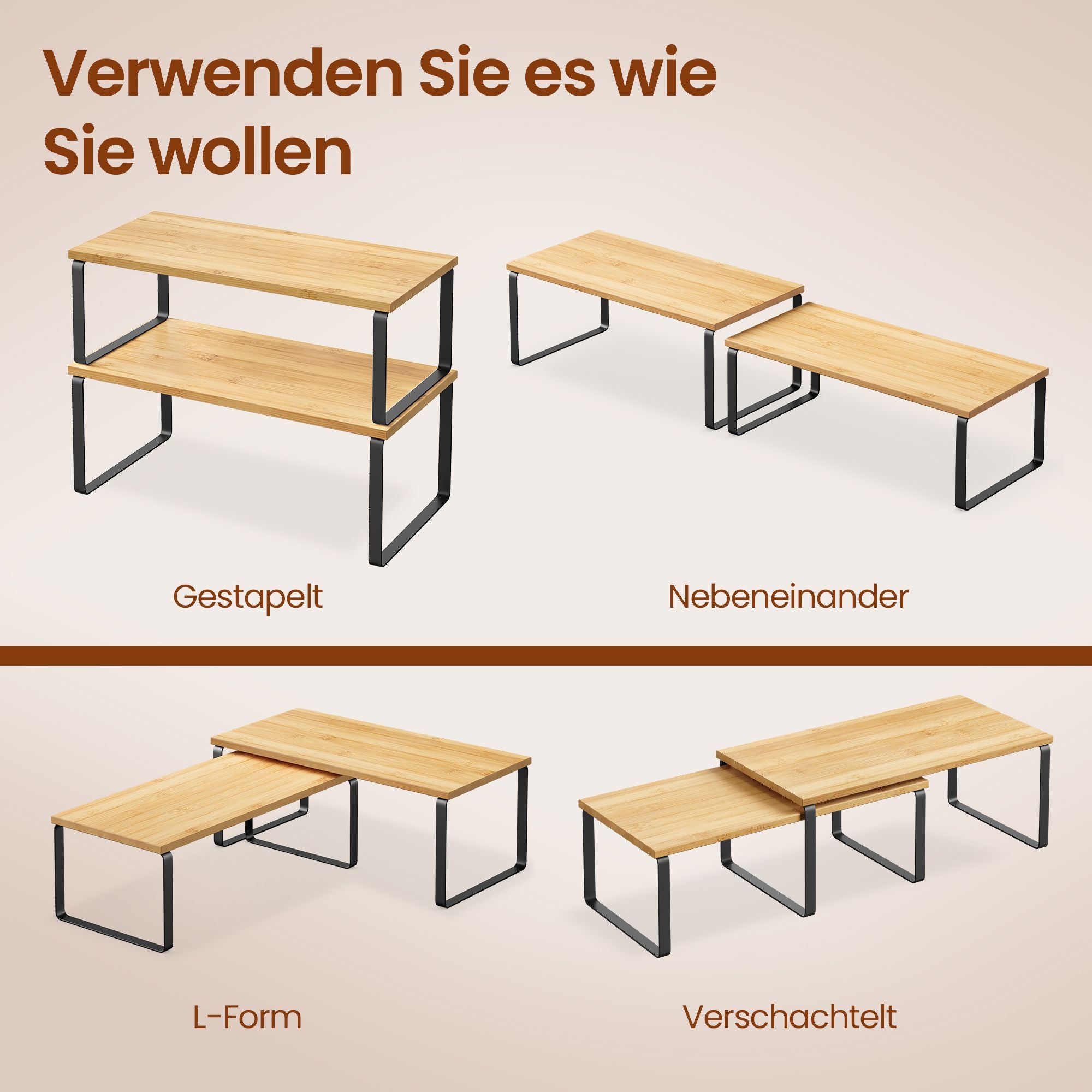 Gewürzregal, 2er Set Küchen-Organizer, Küchenregal
